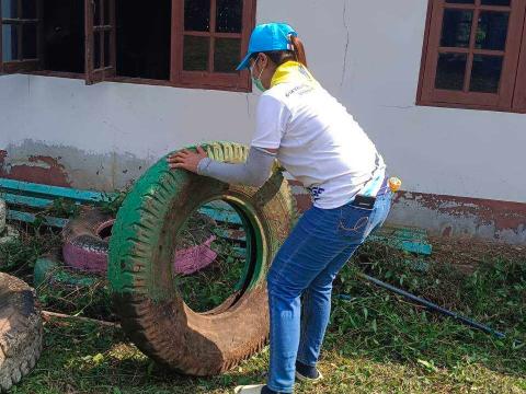 สมาชิกอาสาสมัครท้องถิ่นรักษ์โลก ร่วมกันทำกิจกรรม ฺBig cleaning day ในเขตตำบลโคกสะอาด