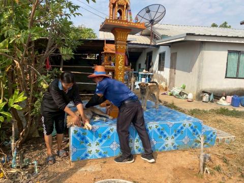 ลงพื้นที่ฉีดวัคซีนป้องกันโรคพิษสุนัขบ้า ตามโครงการสัตว์ปลอดโรค คนปลอดภัย จากโรคพิษสุนัขบ้า