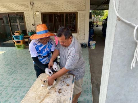 ลงพื้นที่ฉีดวัคซีนป้องกันโรคพิษสุนัขบ้า ตามโครงการสัตว์ปลอดโรค คนปลอดภัย จากโรคพิษสุนัขบ้า