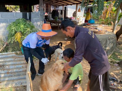 ลงพื้นที่ฉีดวัคซีนป้องกันโรคพิษสุนัขบ้า ตามโครงการสัตว์ปลอดโรค คนปลอดภัย จากโรคพิษสุนัขบ้า